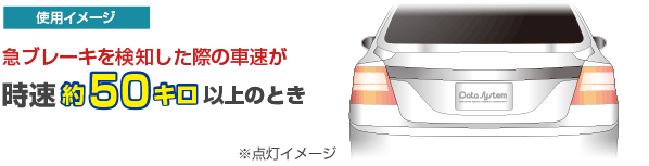 急ブレーキを後続車に知らせて追突防止