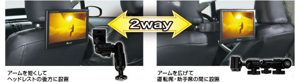 2Wayヘッドレスト取り付けステー付属